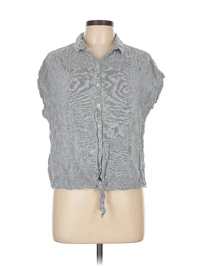 Pre-owned Weatherproof Sleeveless Button Down Shirt In Gray