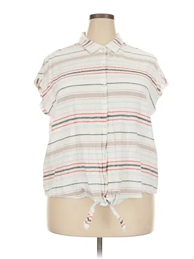 Pre-owned Weatherproof Sleeveless Button Down Shirt In White