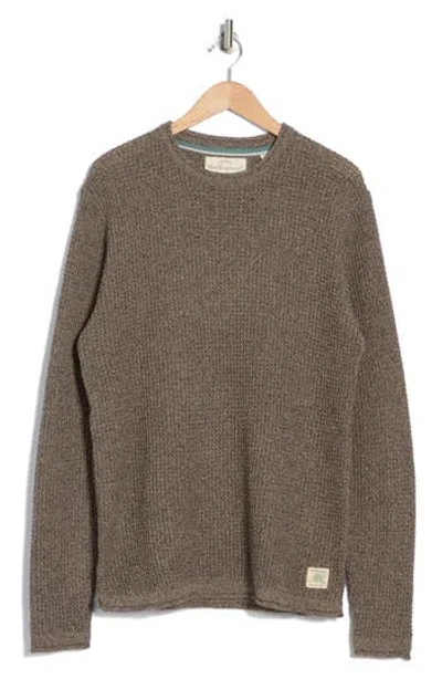 Weatherproof ® Tuck Stitch Roll Crewneck Sweater In Dijon Charcoal Twist