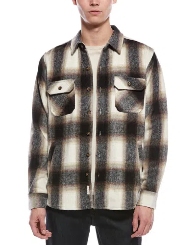 Weatherproof Vintage Brushed Plaid Shirt Jacket In Brown