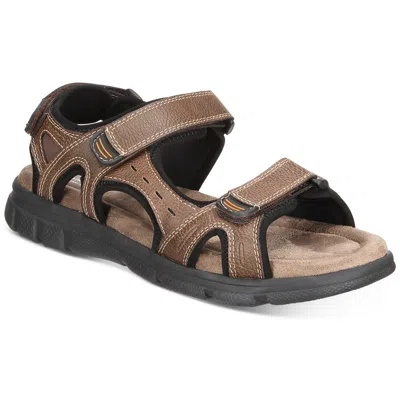 Weatherproof Vintage Cameron Mens Faux Leather Strap Sport Sandals In Brown