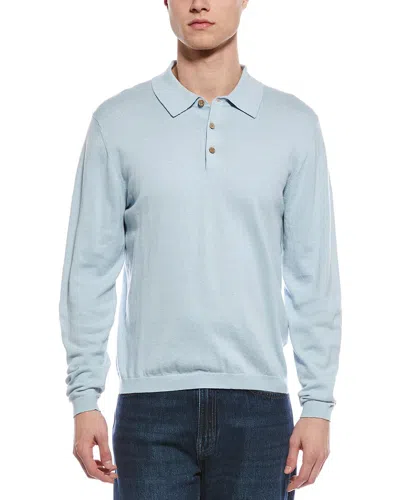 Weatherproof Vintage Cashmere-blend Polo Sweater In Blue