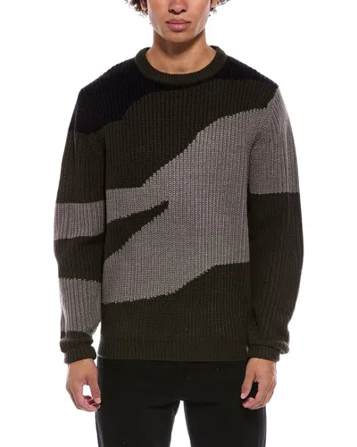 Weatherproof Vintage Chunky Abstract Colorblock Crewneck Sweater In Green