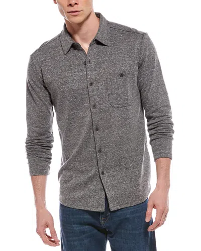 Weatherproof Vintage Coatfront Knit Shirt In Gray
