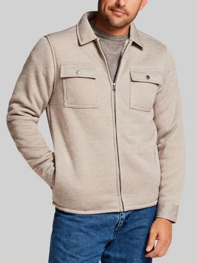 Weatherproof Vintage Faux Sherpa-lined Sweaterfleece Shirt Jacket In Gold