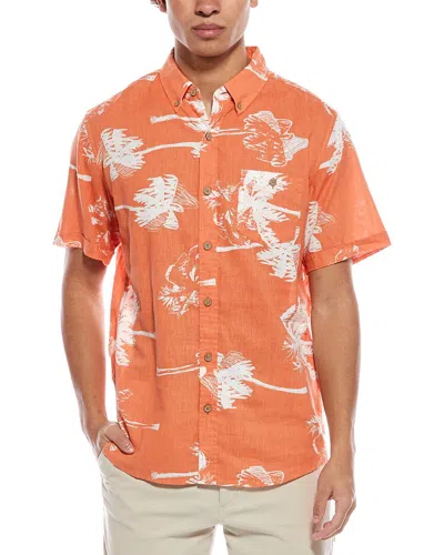 Weatherproof Vintage Linen-blend Shirt In Orange