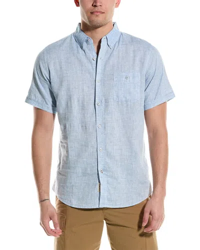 Weatherproof Vintage Linen-blend Woven Shirt In Blue