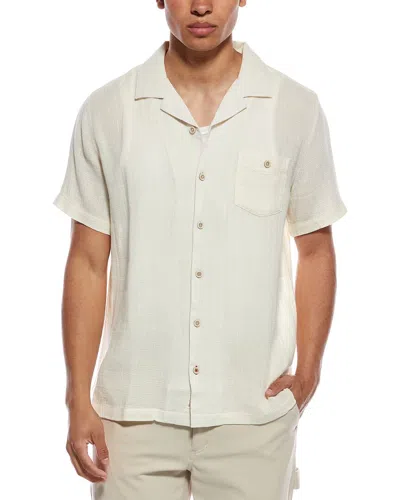 Weatherproof Vintage Linen-blend Airtex Camp Shirt In Animal Print