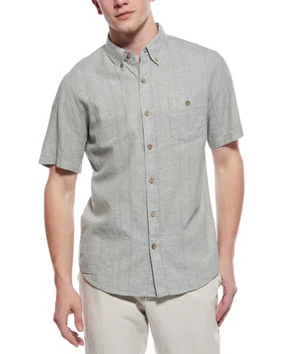Weatherproof Vintage Linen-blend Vertical Dobby Shirt In Green