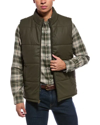Weatherproof Vintage Matte Puffer Vest In Green