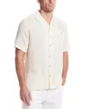 Weatherproof Vintage Men's Airtex Regular-fit Textured Button-down Camp Shirt In Neutral