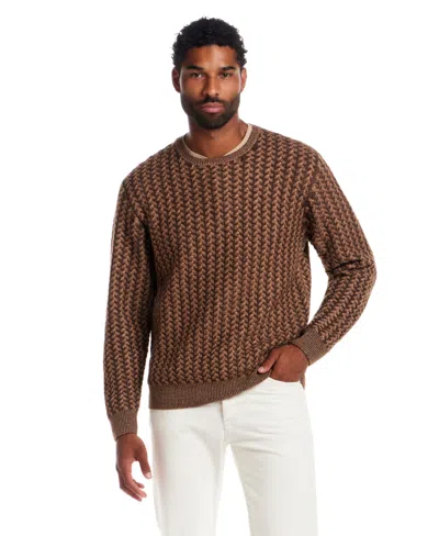Weatherproof Vintage Braided Crewneck Sweater In Brown