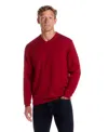 Weatherproof Vintage Men's Cotton Cashmere Holiday V-neck Sweater In Red