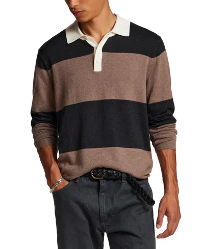 Weatherproof Vintage Cotton-cashmere Rugby Sweater Polo In Mocha Heather