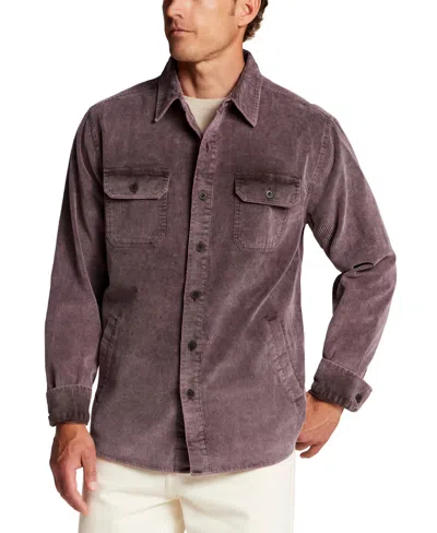 Weatherproof Vintage Regular Fit Distressed Corduroy Overshirt In Purple