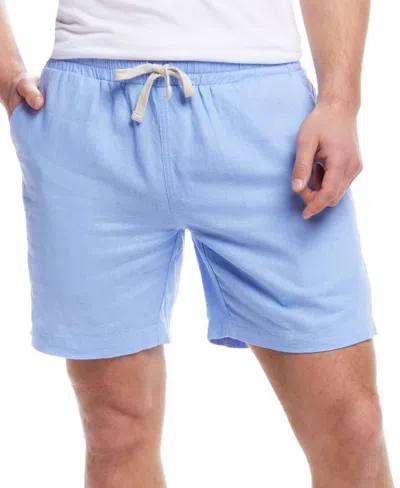 Weatherproof Vintage Men's Drawstring Linen Blend Shorts In Fjord Blue