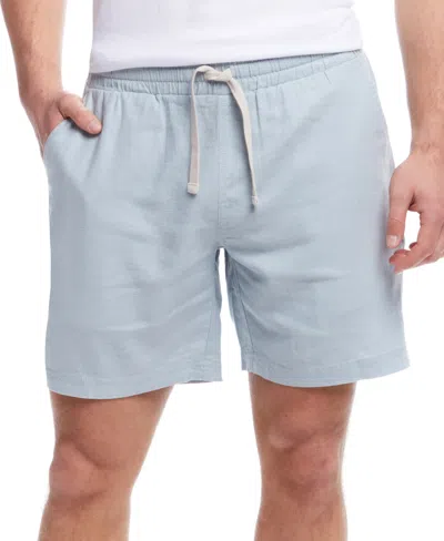 Weatherproof Vintage Men's Drawstring Linen Blend Shorts In Teal Mist