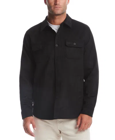 Weatherproof Vintage Men's Faux-suede Shirt Jacket In Black