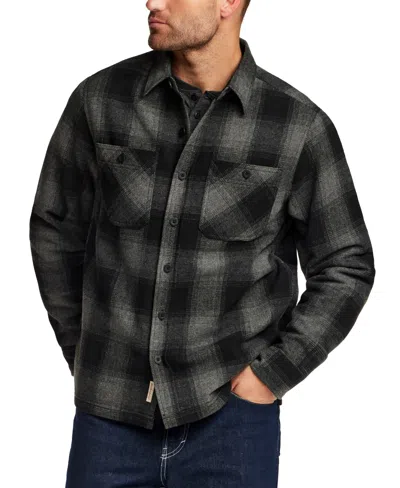 Weatherproof Vintage Regular Fit Faux Wool Lined Shirt Jacket In Black