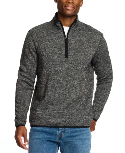 Weatherproof Vintage Men's Fleece Quarter Zip Sweater With Sherpa In Meteorite