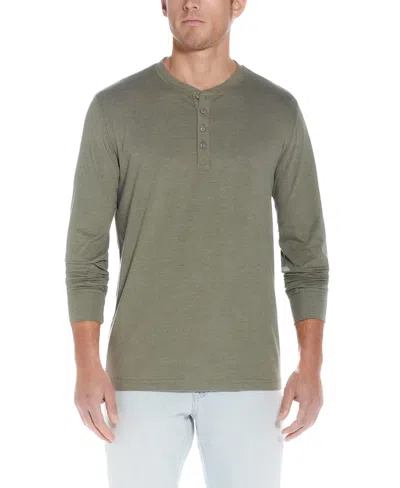 Weatherproof Vintage Men's Long Sleeve Brushed Jersey Henley T-shirt In Sea Spray