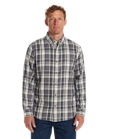 Weatherproof Vintage Men's Long Sleeve Button-down Burnout Plaid Flannel Shirt In Multi