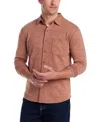 Weatherproof Vintage Men's Long Sleeve Heathered Button-front Shirt In Brown