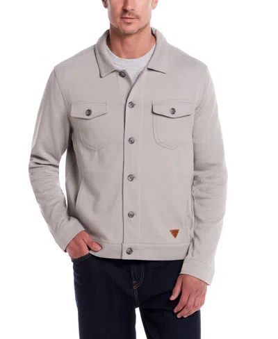 Weatherproof Vintage Men's Long Sleeve Twill Button-front Jacket In Gray