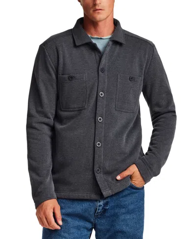 Weatherproof Vintage Regular Fit Pebble Fleece Shirt Jacket In Gray