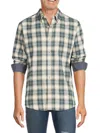 Weatherproof Vintage Men's Plaid Button Down Flannel Shirt In Bayberry