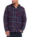 Weatherproof Vintage Men's Plaid Hooded Shirt Jacket In Blue