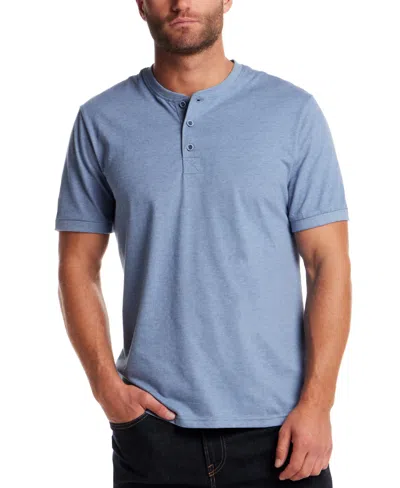 Weatherproof Vintage Men's Regular-fit Micro-stripe Henley In Fjord Blue