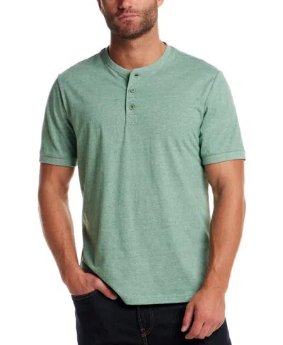 Weatherproof Vintage Men's Regular-fit Micro-stripe Henley In Foliage Green