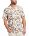 Weatherproof Vintage Men's Regular-fit Palm Frond-print Button-down Camp Shirt In Brown