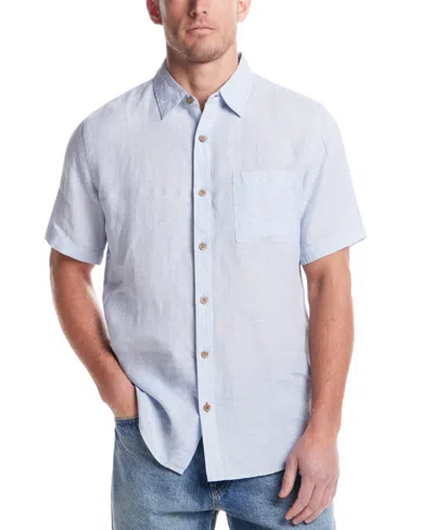 Weatherproof Vintage Men's Regular-fit Solid Button-down Linen Shirt In Celestial Blue