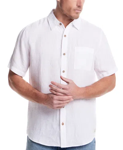 Weatherproof Vintage Men's Regular-fit Solid Button-down Linen Shirt In White