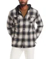 Weatherproof Vintage Men's Plaid Hooded Shirt Jacket In Black