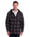 Weatherproof Vintage Men's Plaid Hooded Shirt Jacket In Black