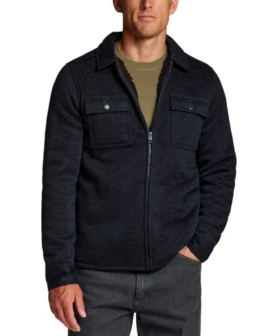 Weatherproof Vintage Faux Sherpa-lined Sweaterfleece Shirt Jacket In Blue