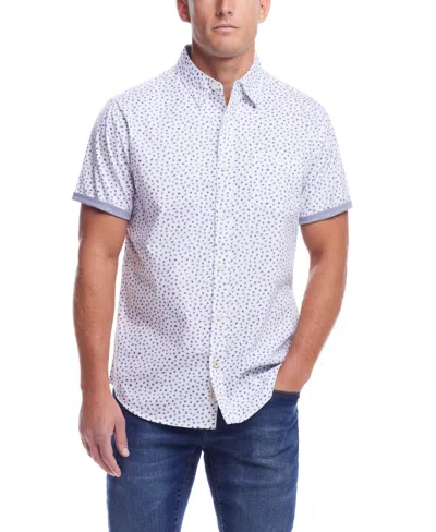 Weatherproof Vintage Men's Short Sleeve Cotton Poplin Shirt In Marshmallow