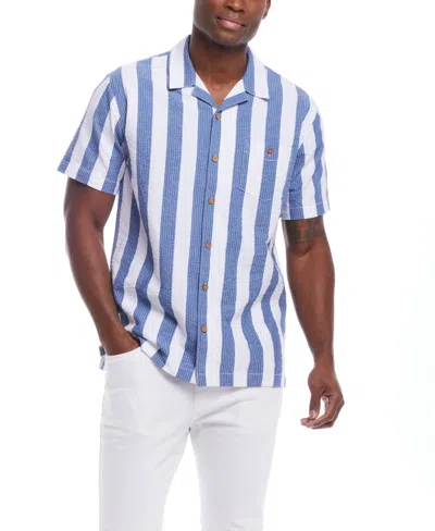Weatherproof Vintage Mens Short Sleeve Cotton Seersucker Shirt 9 Cotton Twill Stretch Shorts In Bright Cobalt