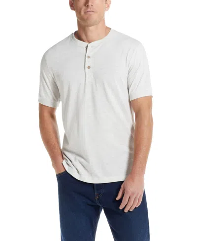 Weatherproof Vintage Men's Short Sleeve Melange Henley Shirt In Oatmeal