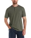 Weatherproof Vintage Men's Short Sleeve Melange Henley Shirt In Multi