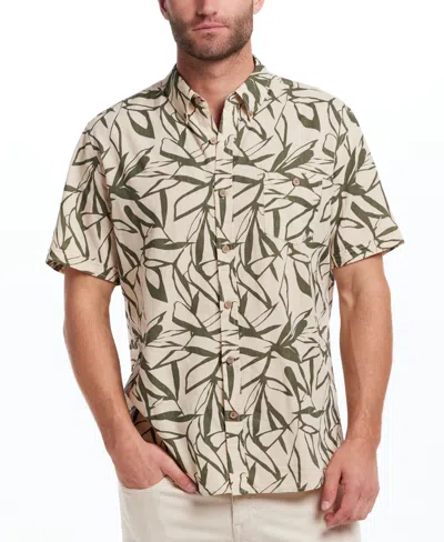 Weatherproof Vintage Men's Short Sleeve Print Linen Cotton Shirt In Multi