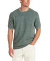 Weatherproof Vintage Men's Short Sleeve Woven Crewneck Sweater In Blue