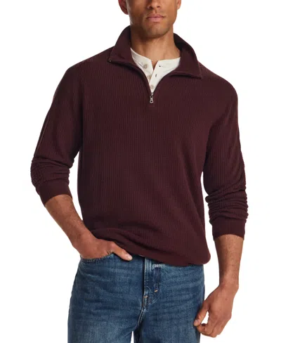 Weatherproof Vintage Soft Touch Allover Texture Quarter-zip Pullover In Burgundy