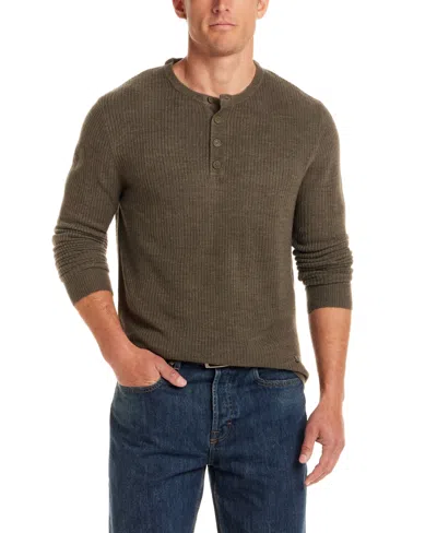 Weatherproof Vintage Men's Soft Touch Henley Sweater In Brown