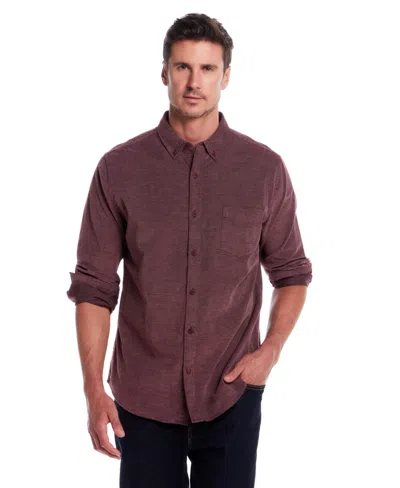 Weatherproof Vintage Men's Solid Collar Shirt In Burgundy
