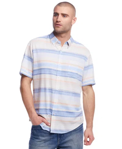 Weatherproof Vintage Men's Twill Stripe Button-down Shirt In Blue