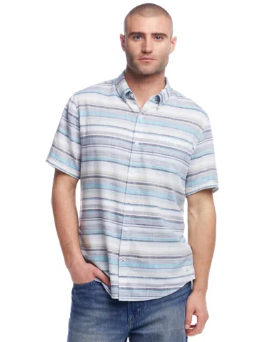 Weatherproof Vintage Men's Twill Stripe Button-down Shirt In Blue